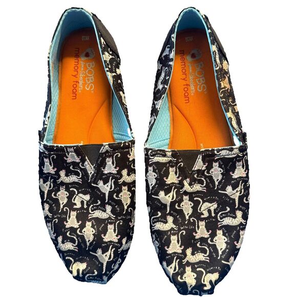 SKECHERS Bobs for Cats YOGA Poses Slip On Comfort Flats NEW Shoes Size 10 - Picture 1 of 8